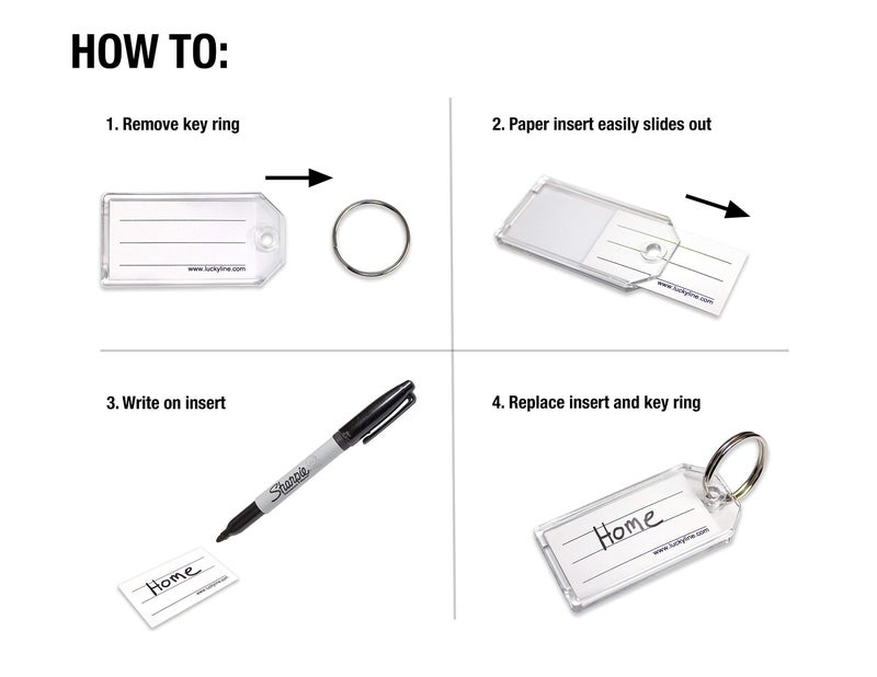 Lucky Line Extra Strength Key Tag with Split Ring; Clear, 2 Pack (20402) - Image 5